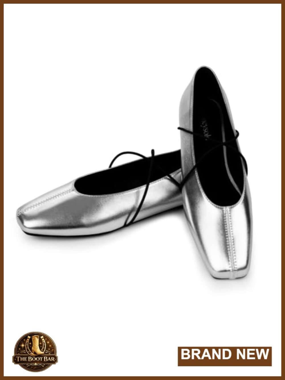 Women's Square Toe Ballet Flats Crisscross Strap Mary Jane Faux Leather